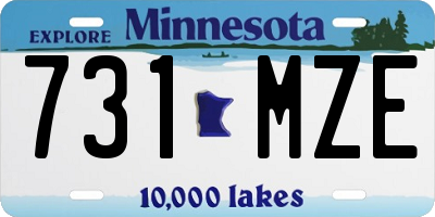 MN license plate 731MZE