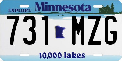 MN license plate 731MZG