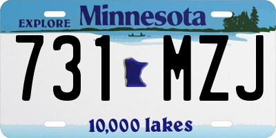 MN license plate 731MZJ