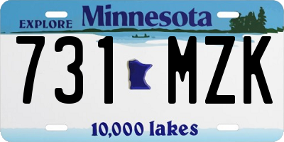 MN license plate 731MZK