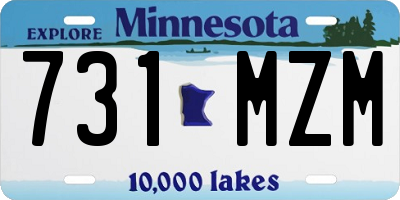 MN license plate 731MZM