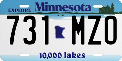 MN license plate 731MZO