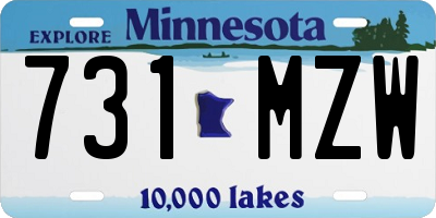 MN license plate 731MZW