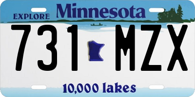 MN license plate 731MZX