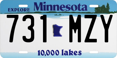 MN license plate 731MZY