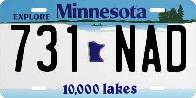 MN license plate 731NAD