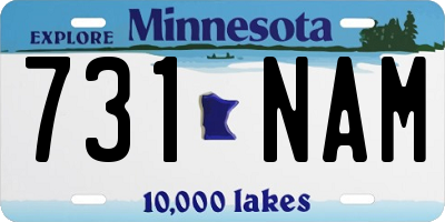 MN license plate 731NAM