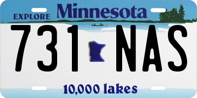 MN license plate 731NAS