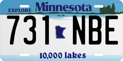 MN license plate 731NBE