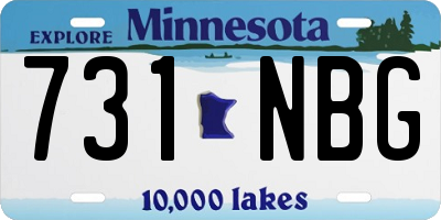 MN license plate 731NBG