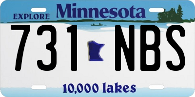 MN license plate 731NBS