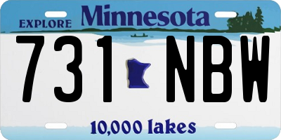 MN license plate 731NBW