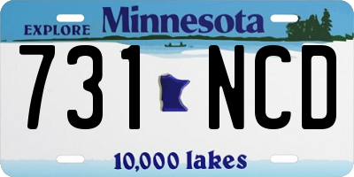 MN license plate 731NCD
