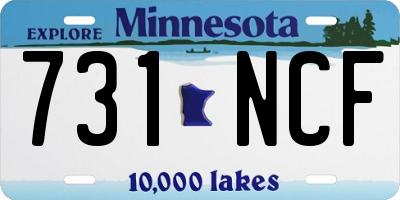 MN license plate 731NCF