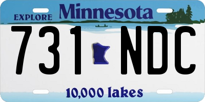 MN license plate 731NDC