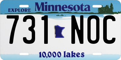 MN license plate 731NOC