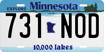 MN license plate 731NOD