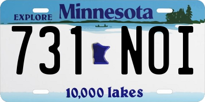MN license plate 731NOI