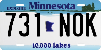 MN license plate 731NOK