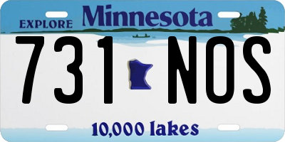 MN license plate 731NOS