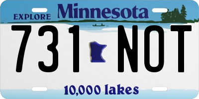 MN license plate 731NOT