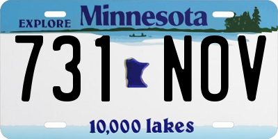 MN license plate 731NOV