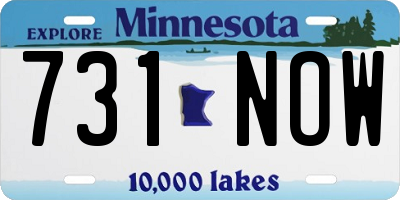 MN license plate 731NOW