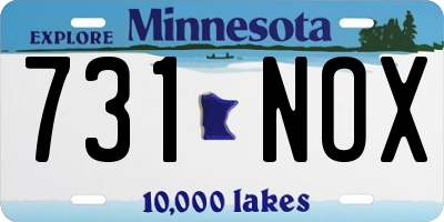 MN license plate 731NOX