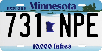 MN license plate 731NPE