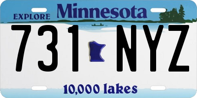 MN license plate 731NYZ