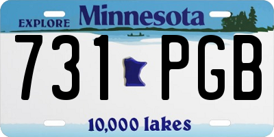 MN license plate 731PGB
