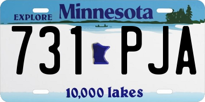 MN license plate 731PJA