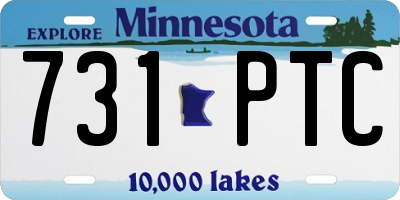 MN license plate 731PTC