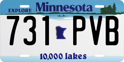 MN license plate 731PVB
