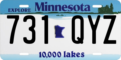 MN license plate 731QYZ
