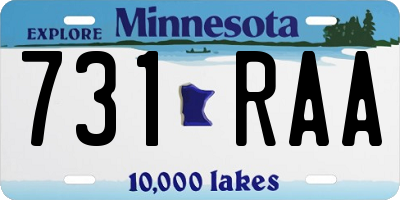 MN license plate 731RAA