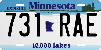MN license plate 731RAE