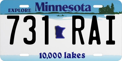 MN license plate 731RAI