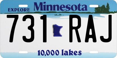 MN license plate 731RAJ