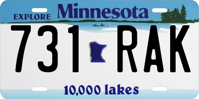 MN license plate 731RAK