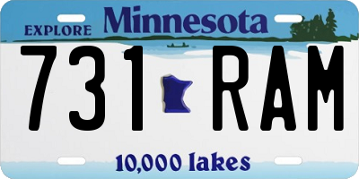 MN license plate 731RAM
