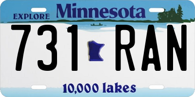 MN license plate 731RAN