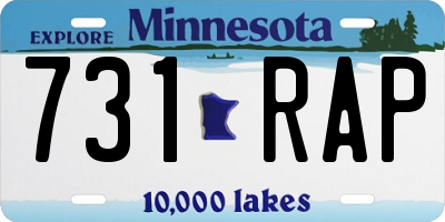 MN license plate 731RAP