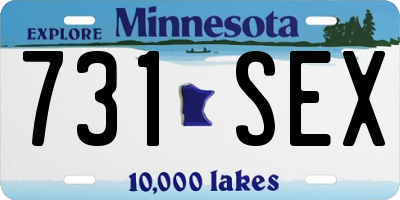 MN license plate 731SEX