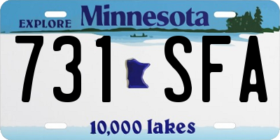 MN license plate 731SFA