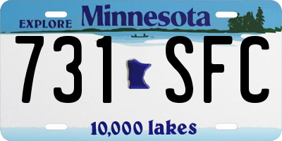 MN license plate 731SFC