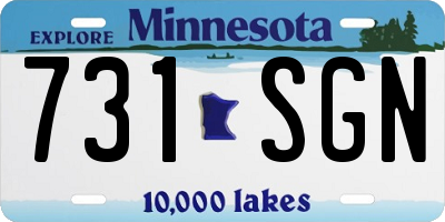 MN license plate 731SGN