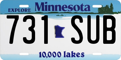 MN license plate 731SUB