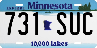 MN license plate 731SUC