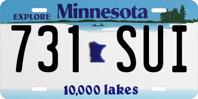 MN license plate 731SUI